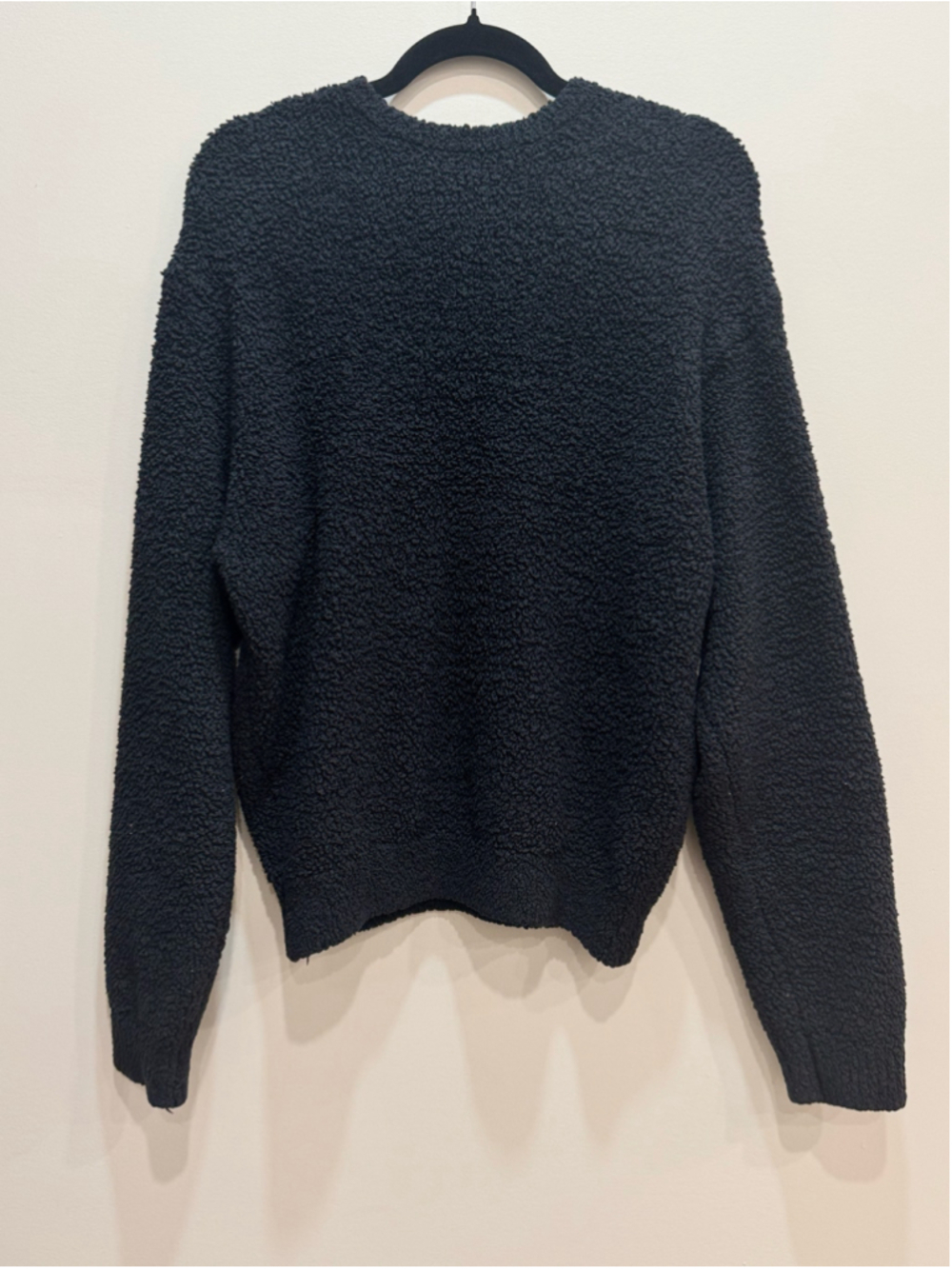 Skims Cozy Knit Pullover Sweatshirt Medium Black Lounge